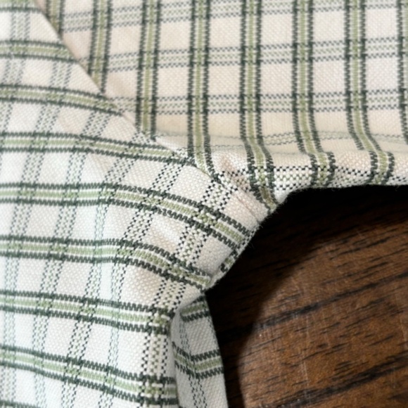 L.L. Bean white and green wrinkle resistant button down shirt size 15.25 - 34 - Picture 10 of 15